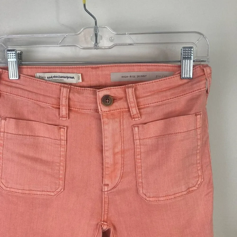 ANTHROPOLOGIE Pilcro High-Rise Skinny Jeans | ankle length pants | apricot | siz - Picture 2 of 10